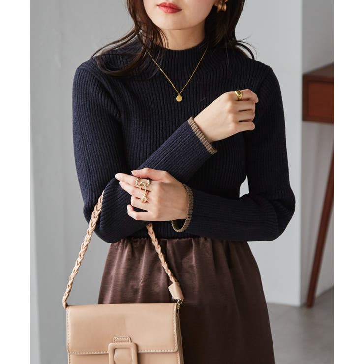 リブパイピングハイネックニット | RANAN | 詳細画像4 