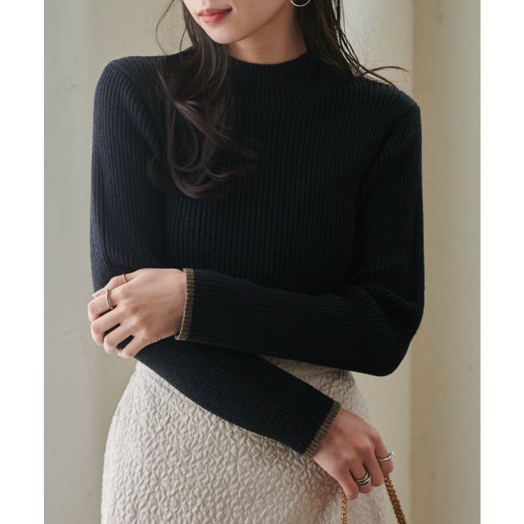 リブパイピングハイネックニット | RANAN | 詳細画像7 