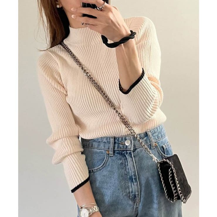 リブパイピングハイネックニット | RANAN | 詳細画像8 