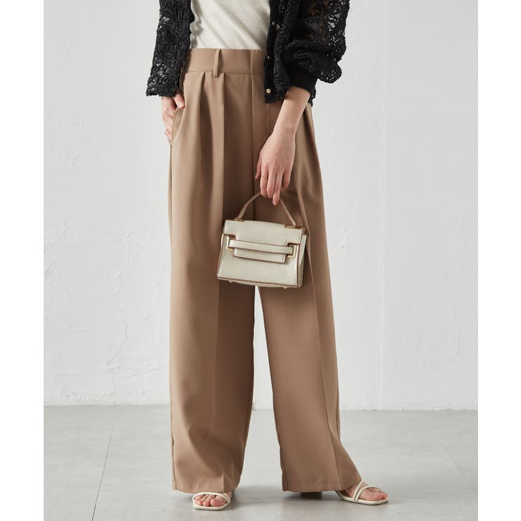 ベージュ68 | 【選べる2丈】２タックワイドスラックス | RANAN