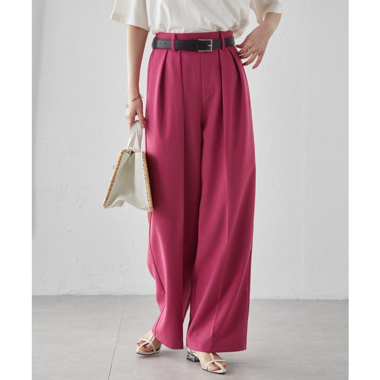 ピンク68 | 【選べる2丈】２タックワイドスラックス | RANAN