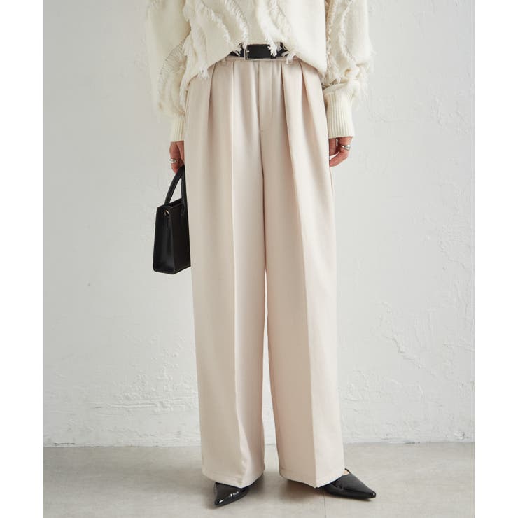 【選べる股下】ウール調センタープレスタックワイドパンツ | RANAN | 詳細画像20 