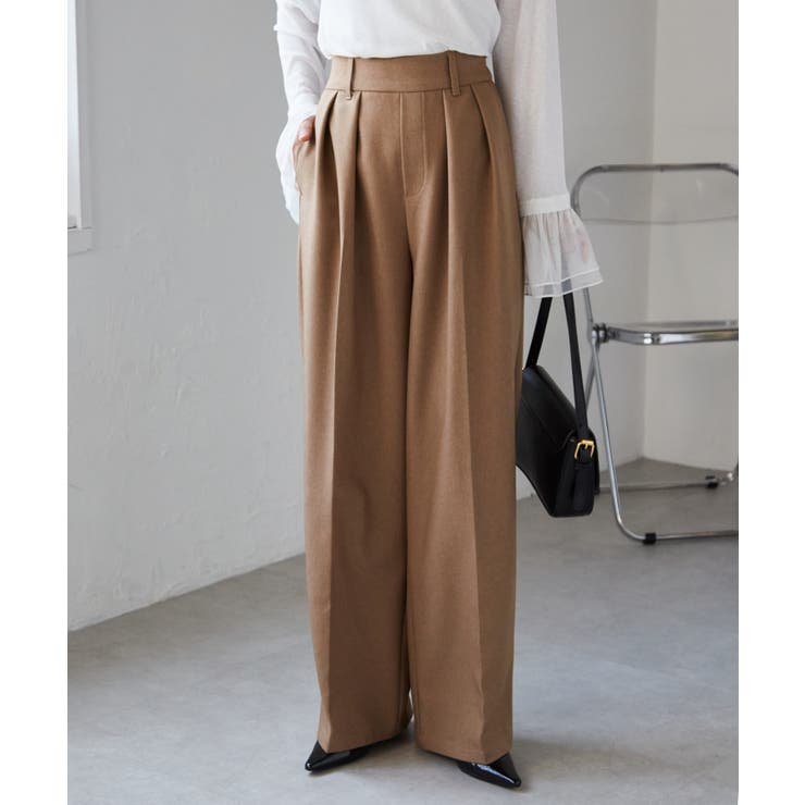 ウーリッシュポリ2タックワイドパンツ[品番：RANW0000034]｜RANAN