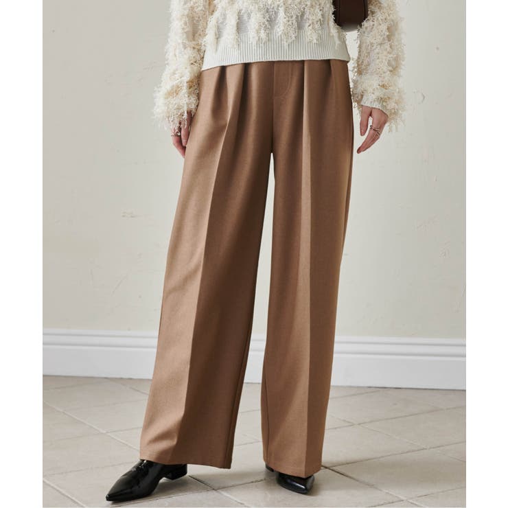 【選べる股下】ウール調センタープレスタックワイドパンツ | RANAN | 詳細画像27 