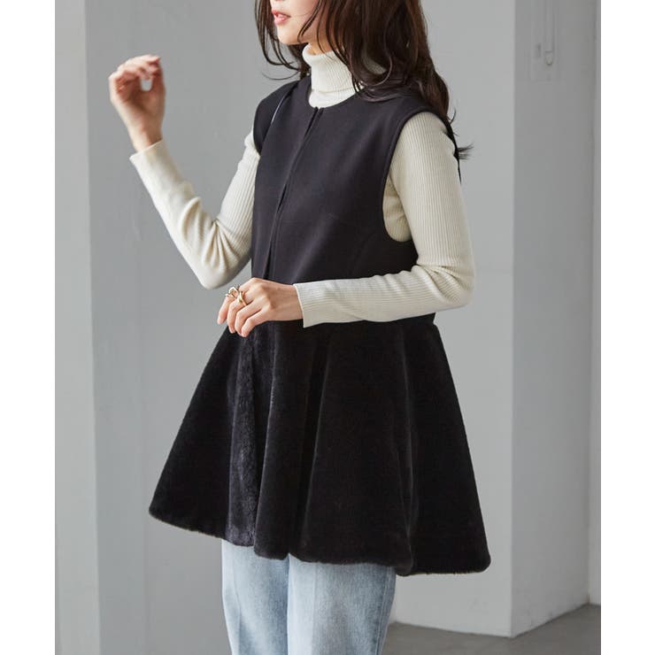 ペプラムファー切替ジレ | RANAN | 詳細画像3 