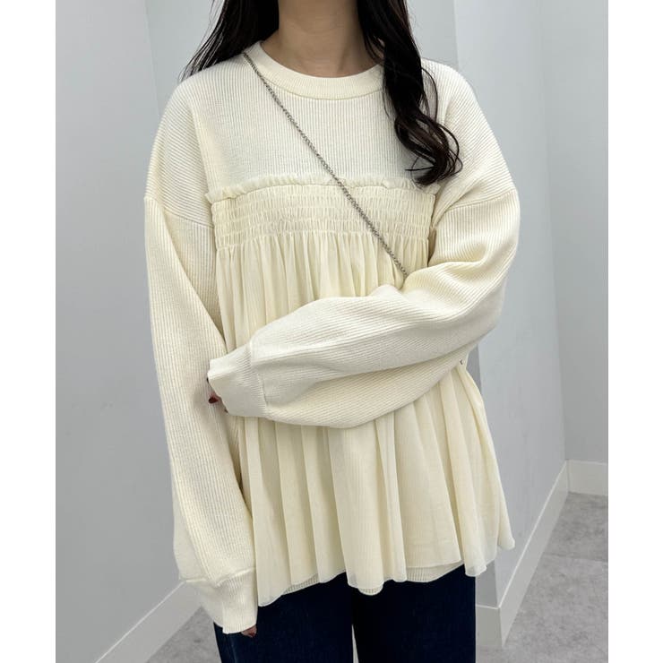 ＭＴＬビスチェ風チュールドッキングニット | RANAN | 詳細画像10 