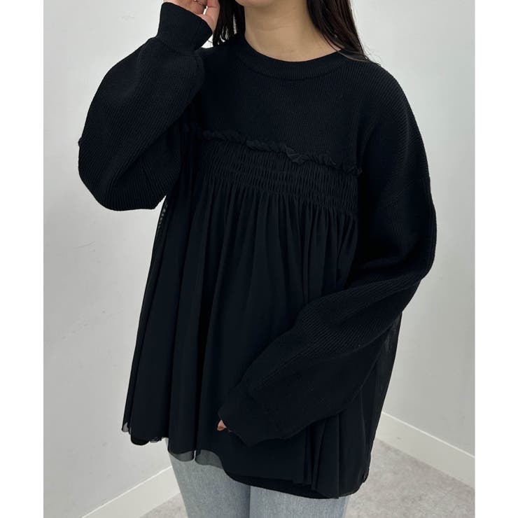 ＭＴＬビスチェ風チュールドッキングニット | RANAN | 詳細画像16 