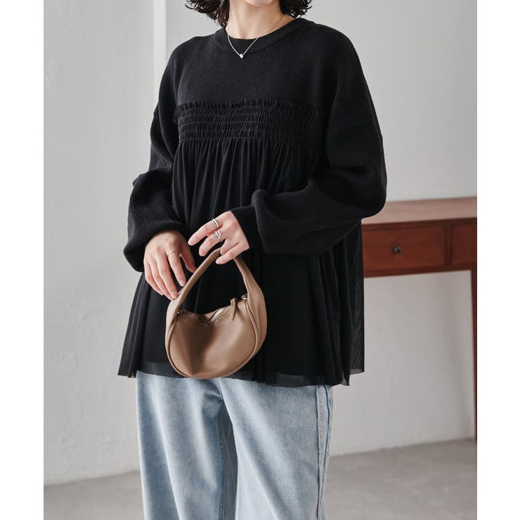 ＭＴＬビスチェ風チュールドッキングニット | RANAN | 詳細画像19 