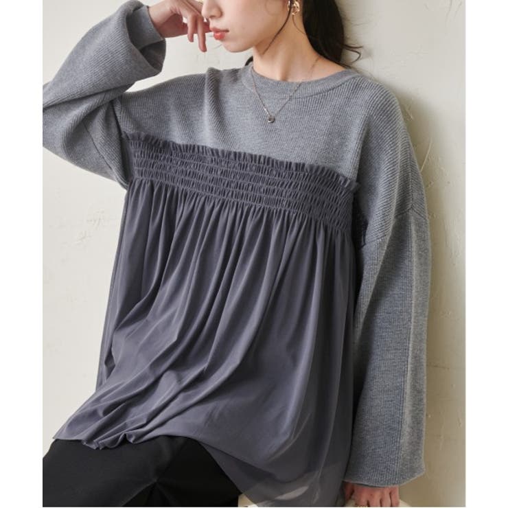 ＭＴＬビスチェ風チュールドッキングニット | RANAN | 詳細画像4 