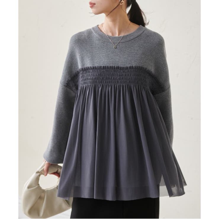 ＭＴＬビスチェ風チュールドッキングニット | RANAN | 詳細画像6 