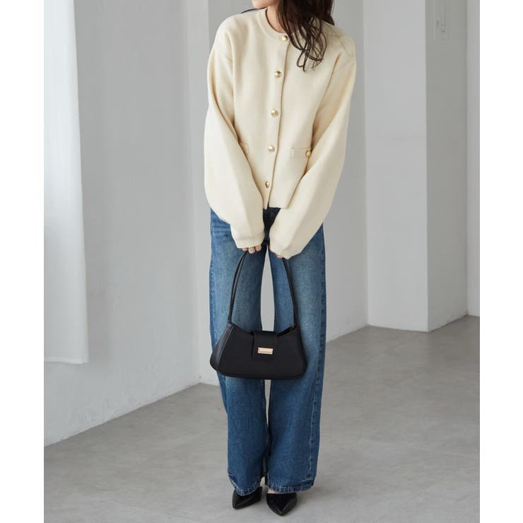 ゴールド調ボタンニットカーディガン | RANAN | 詳細画像11 