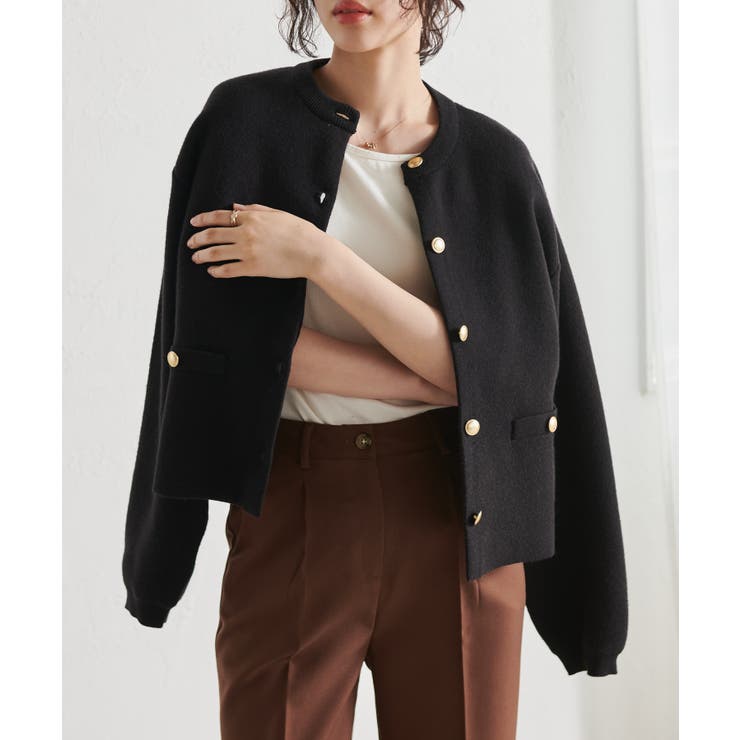 ゴールド調ボタンニットカーディガン | RANAN | 詳細画像18 