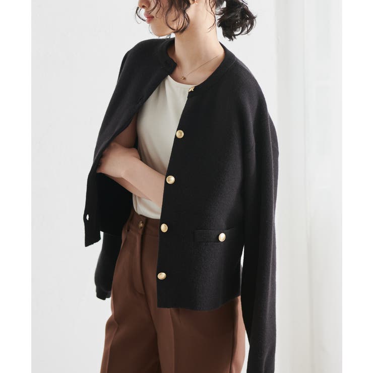 ゴールド調ボタンニットカーディガン | RANAN | 詳細画像19 