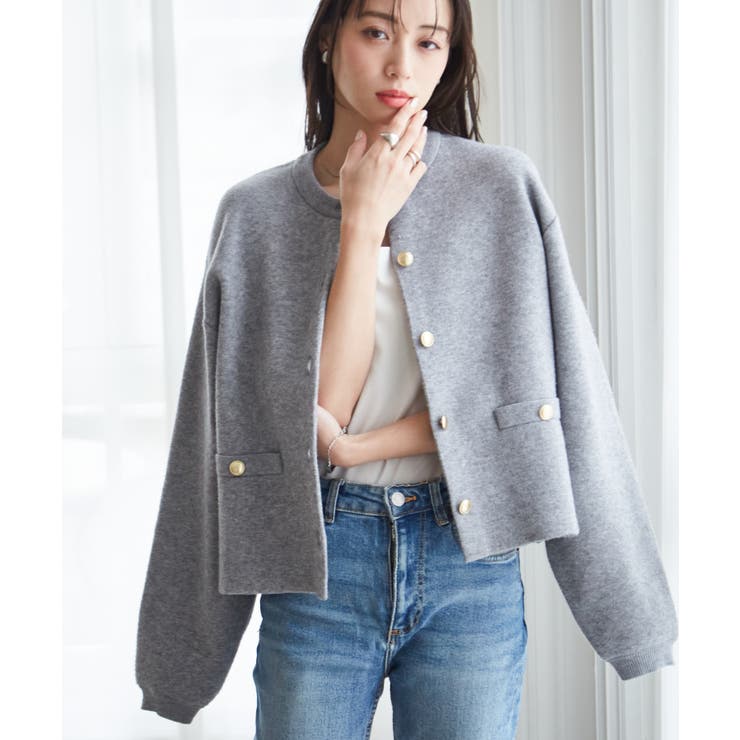 ゴールド調ボタンニットカーディガン | RANAN | 詳細画像25 