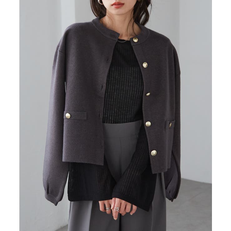 ゴールド調ボタンニットカーディガン | RANAN | 詳細画像35 