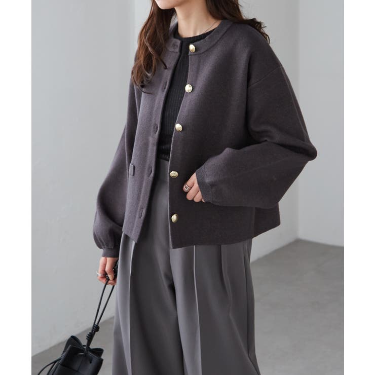 ゴールド調ボタンニットカーディガン | RANAN | 詳細画像37 