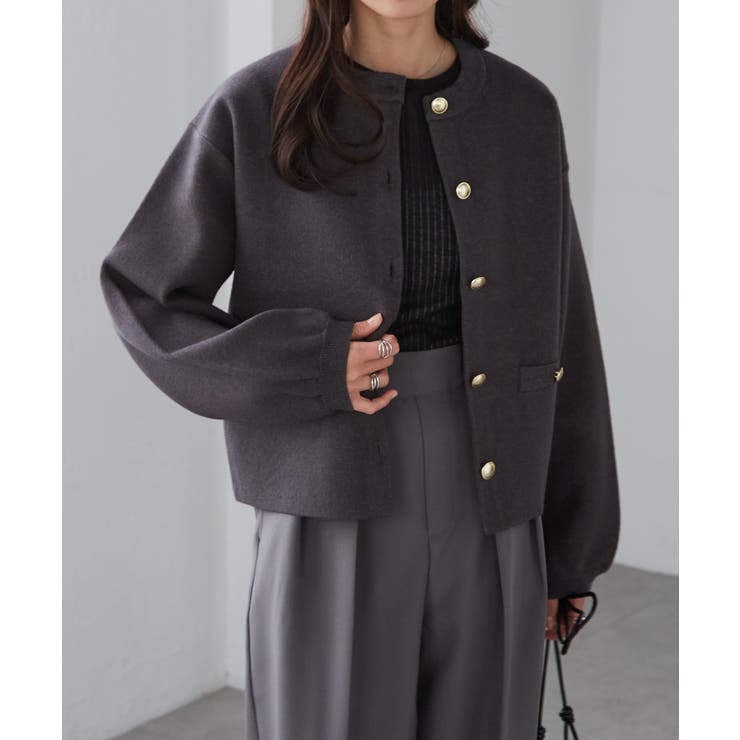 ゴールド調ボタンニットカーディガン | RANAN | 詳細画像38 