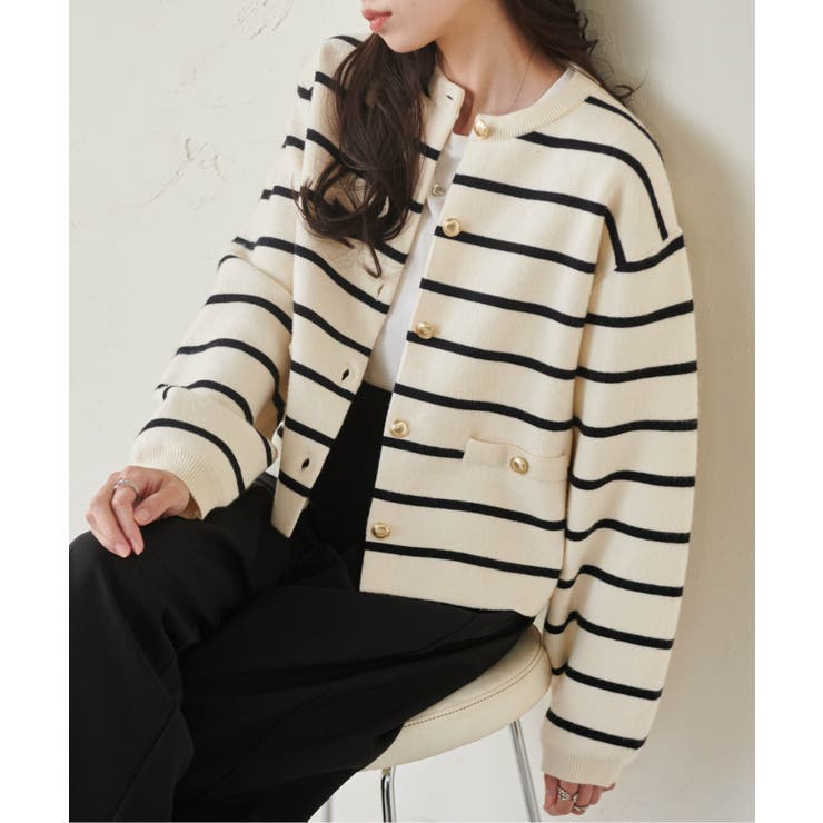 ゴールド調ボタンニットカーディガン | RANAN | 詳細画像45 