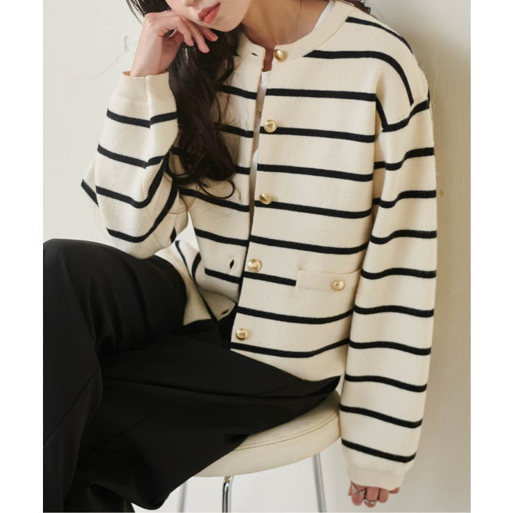 ゴールド調ボタンニットカーディガン | RANAN | 詳細画像46 