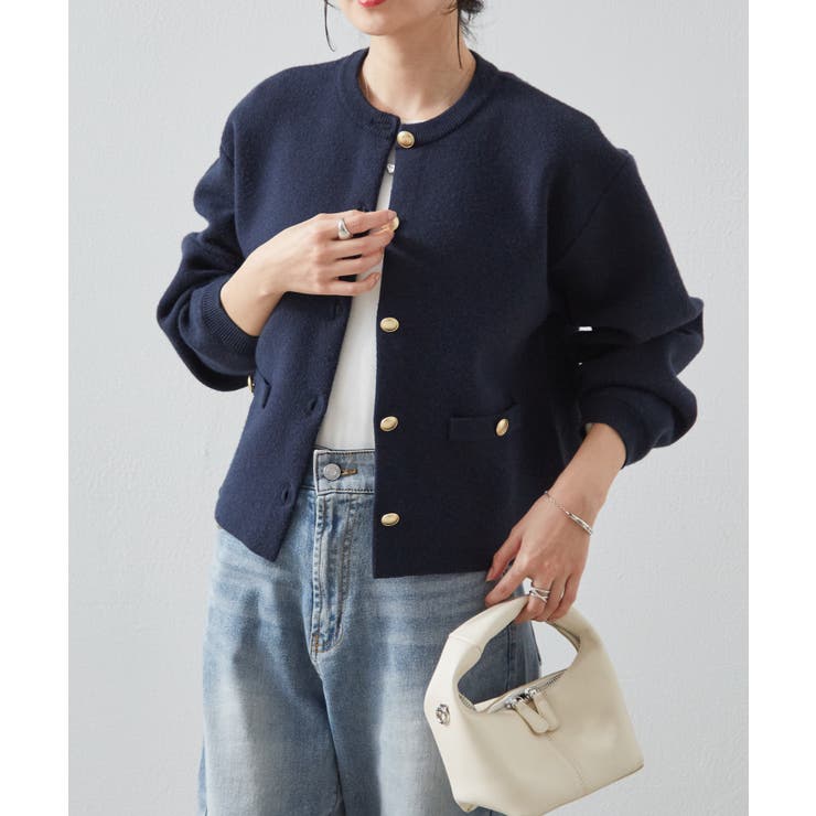 ゴールド調ボタンニットカーディガン | RANAN | 詳細画像5 