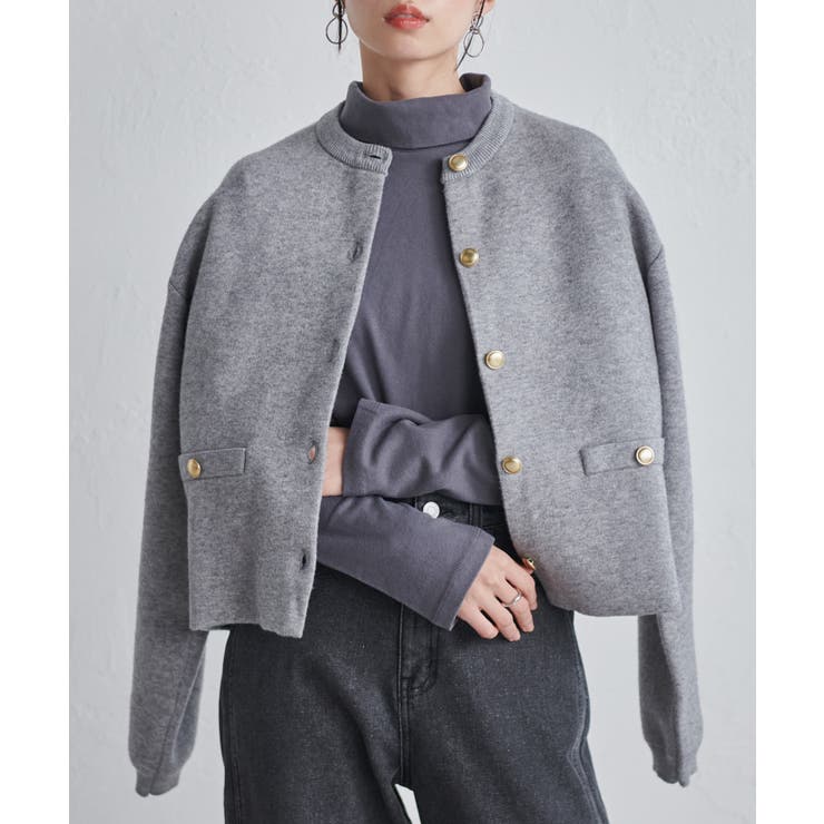 MTゴールド調ボタンニットカーデ[品番：RANW0000038]｜RANAN（ラナン