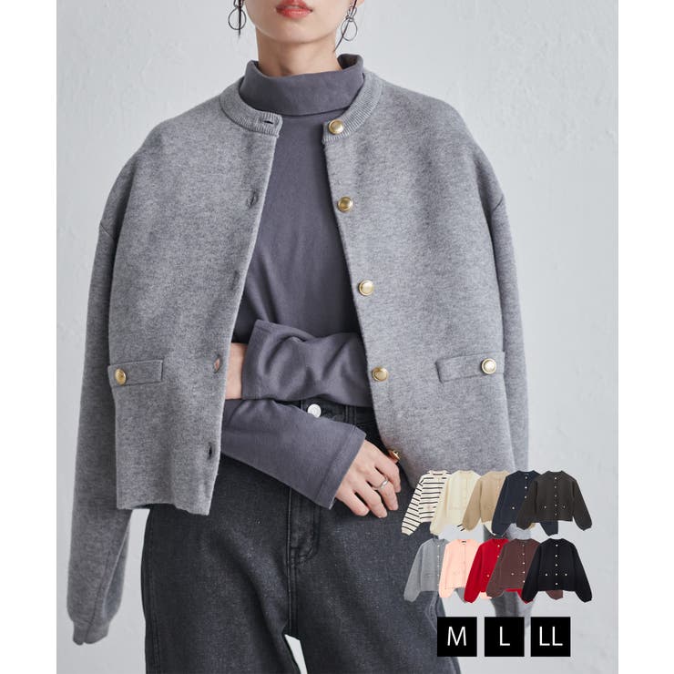 mardee rafanan マルデ MTゴールド調ボタンニットカーデ[品番：RANW0000038]｜RANAN（ラナン