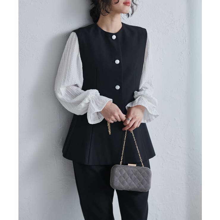 ＜２点セット＞ペプラムベストセットアップ | RANAN | 詳細画像10 