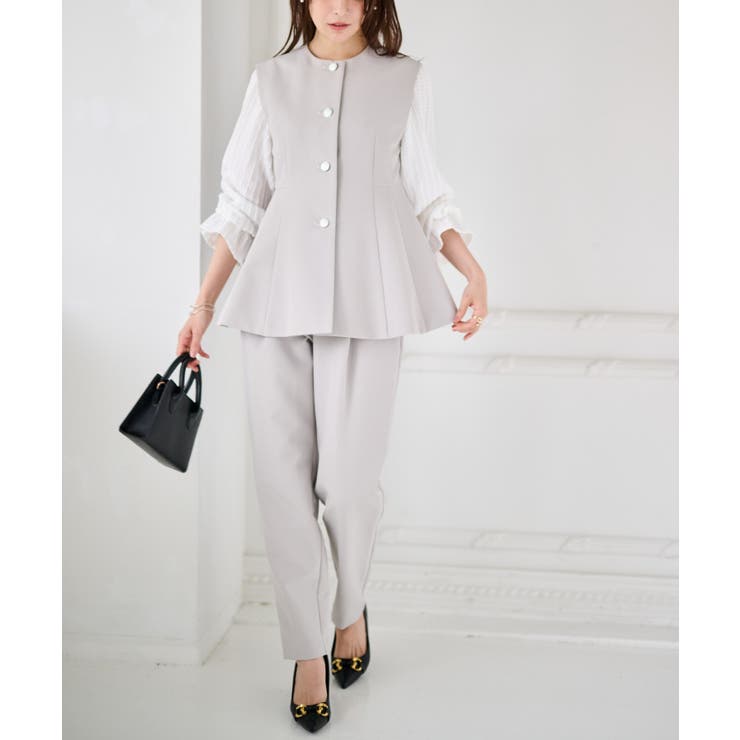 ＜２点セット＞ペプラムベストセットアップ | RANAN | 詳細画像14 