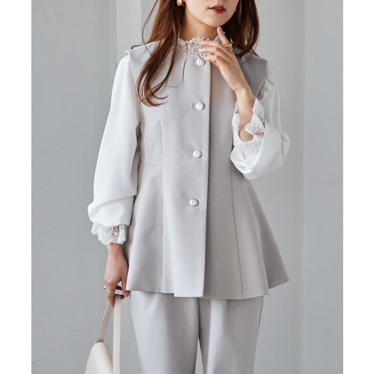 ＜２点セット＞ペプラムベストセットアップ | RANAN | 詳細画像18 