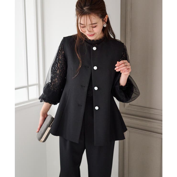 ＜２点セット＞ペプラムベストセットアップ | RANAN | 詳細画像3 