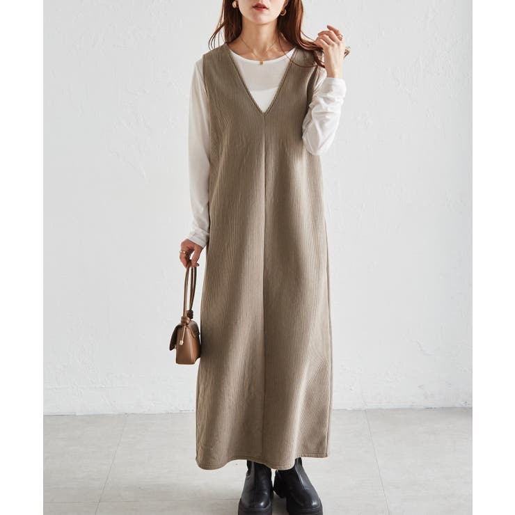 あったか裏ベロアニットコールジャンパースカート | RANAN | 詳細画像17 