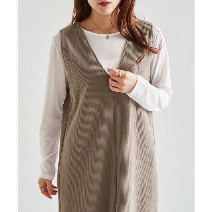 あったか裏ベロアニットコールジャンパースカート | RANAN | 詳細画像18 