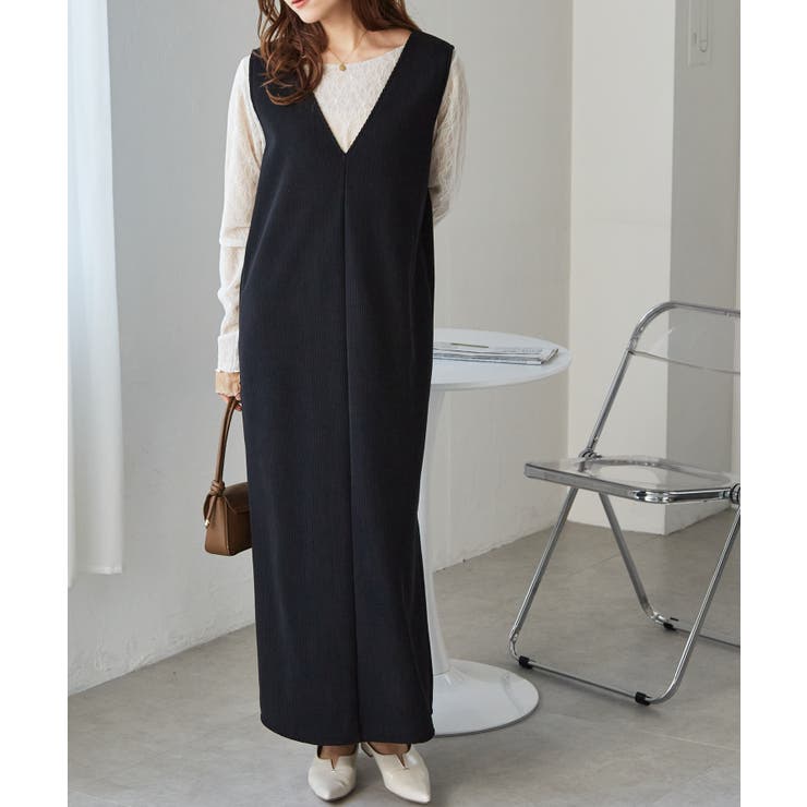 あったか裏ベロアニットコールジャンパースカート | RANAN | 詳細画像2 