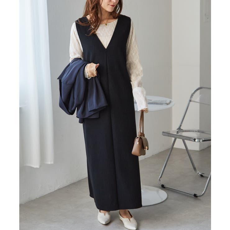 あったか裏ベロアニットコールジャンパースカート | RANAN | 詳細画像4 