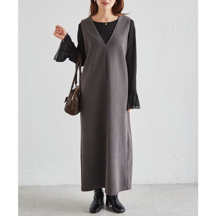 あったか裏ベロアニットコールジャンパースカート | RANAN | 詳細画像8 