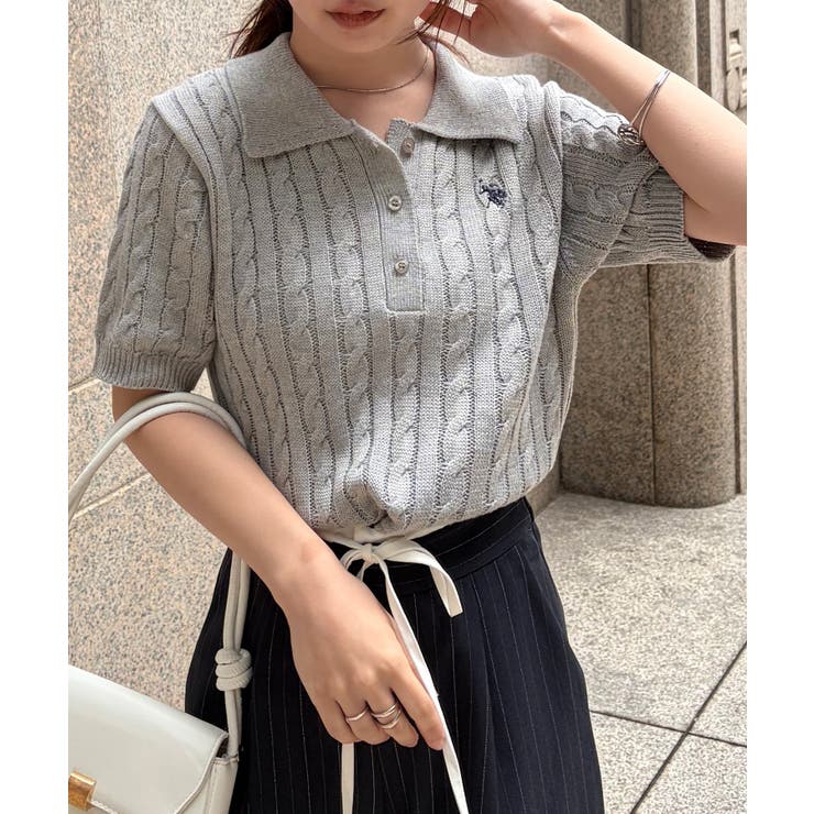 ＜U.S.POLO ASSN.＞半袖襟付きニット | RANAN | 詳細画像25 