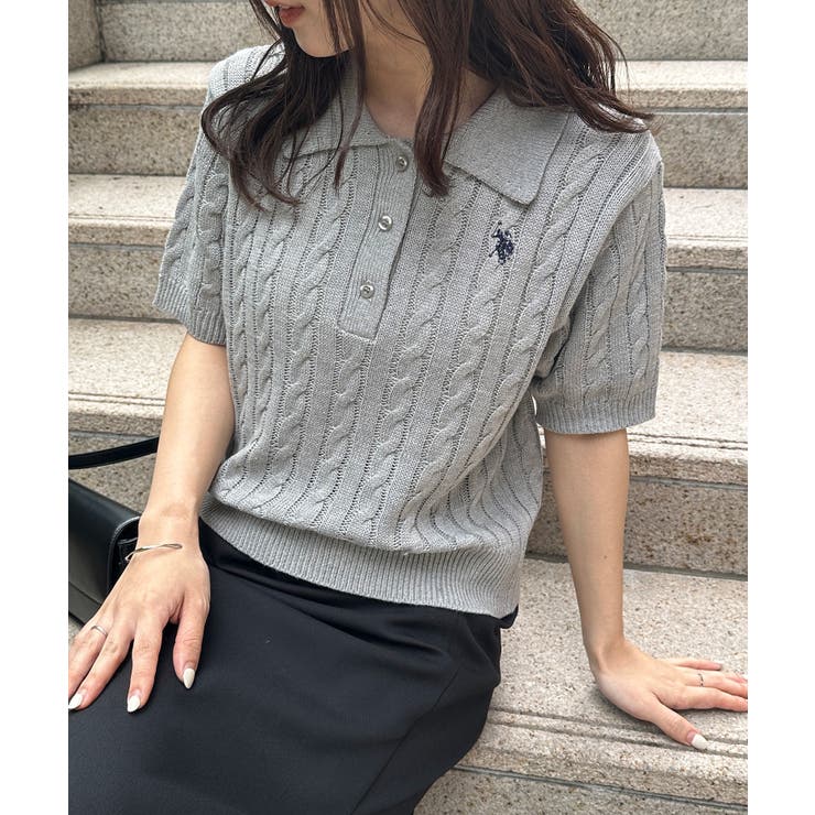 ＜U.S.POLO ASSN.＞半袖襟付きニット | RANAN | 詳細画像31 