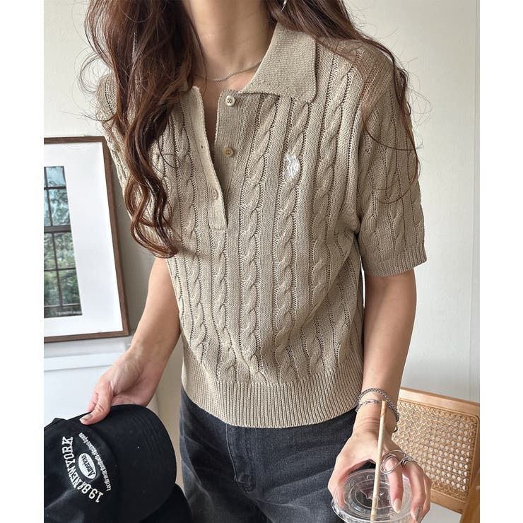 ＜U.S.POLO ASSN.＞半袖襟付きニット | RANAN | 詳細画像36 
