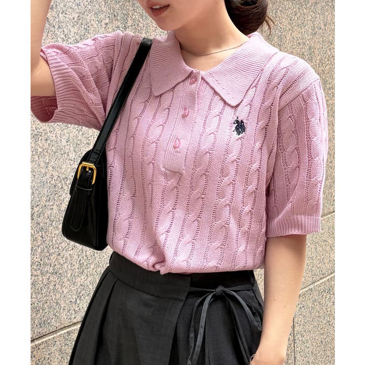 ＜U.S.POLO ASSN.＞半袖襟付きニット | RANAN | 詳細画像38 