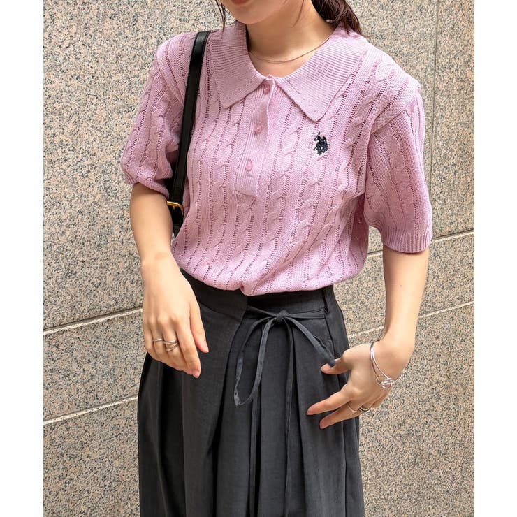 ＜U.S.POLO ASSN.＞半袖襟付きニット | RANAN | 詳細画像39 
