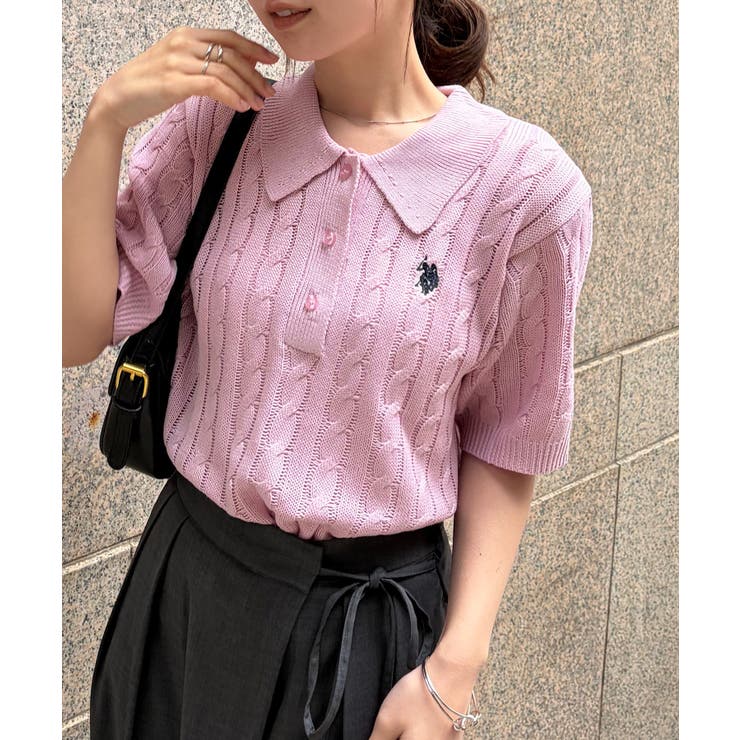 ＜U.S.POLO ASSN.＞半袖襟付きニット | RANAN | 詳細画像40 