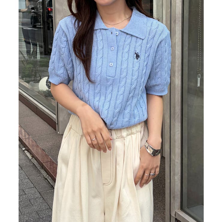 ＜U.S.POLO ASSN.＞半袖襟付きニット | RANAN | 詳細画像46 