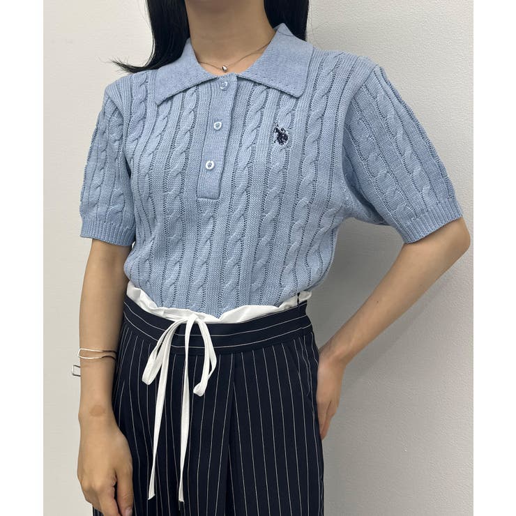 ＜U.S.POLO ASSN.＞半袖襟付きニット | RANAN | 詳細画像48 