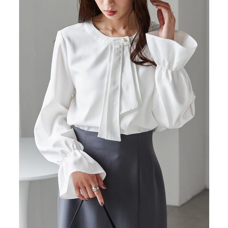 パール付きボウタイブラウス | RANAN | 詳細画像19 