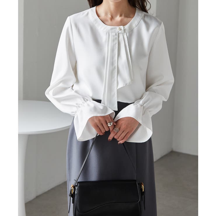 パール付きボウタイブラウス | RANAN | 詳細画像21 