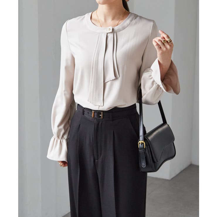 パール付きボウタイブラウス | RANAN | 詳細画像4 