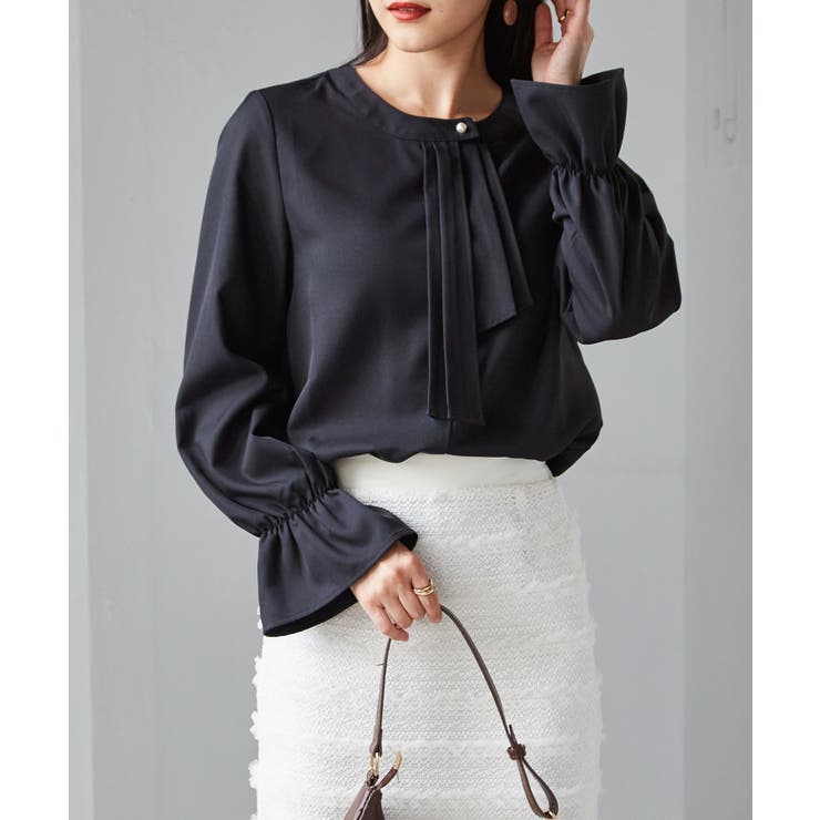 パール付きボウタイブラウス | RANAN | 詳細画像8 