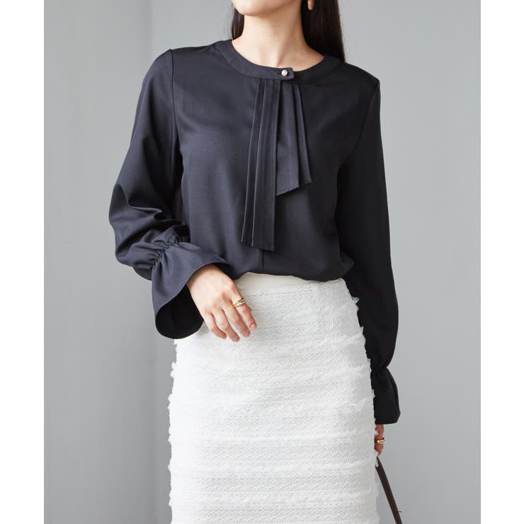 パール付きボウタイブラウス | RANAN | 詳細画像9 