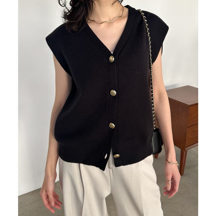 ＭＴ洗える！ゴールド調ボタンニットベスト | RANAN | 詳細画像12 