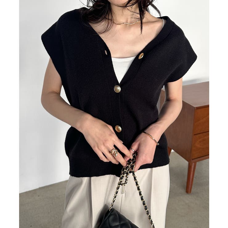 ＭＴ洗える！ゴールド調ボタンニットベスト | RANAN | 詳細画像13 